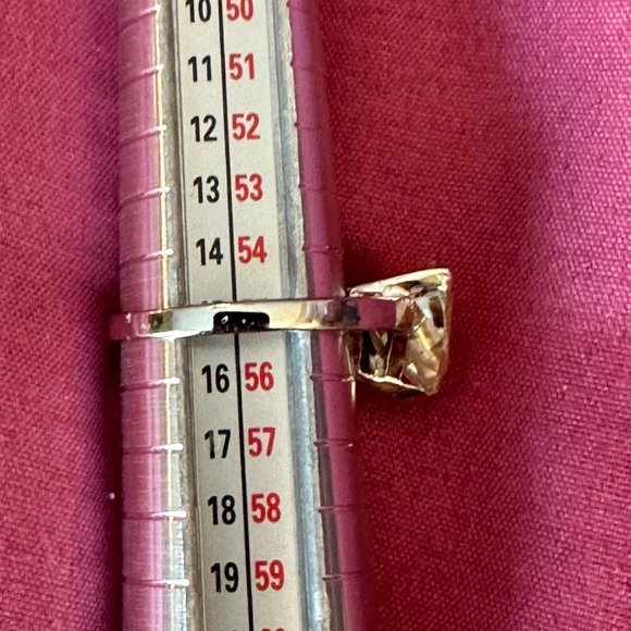 Golden Yellow Trillion Moissanite Diamond Solitaire 4.51Ct. Size 7 - Picture 15 of 15